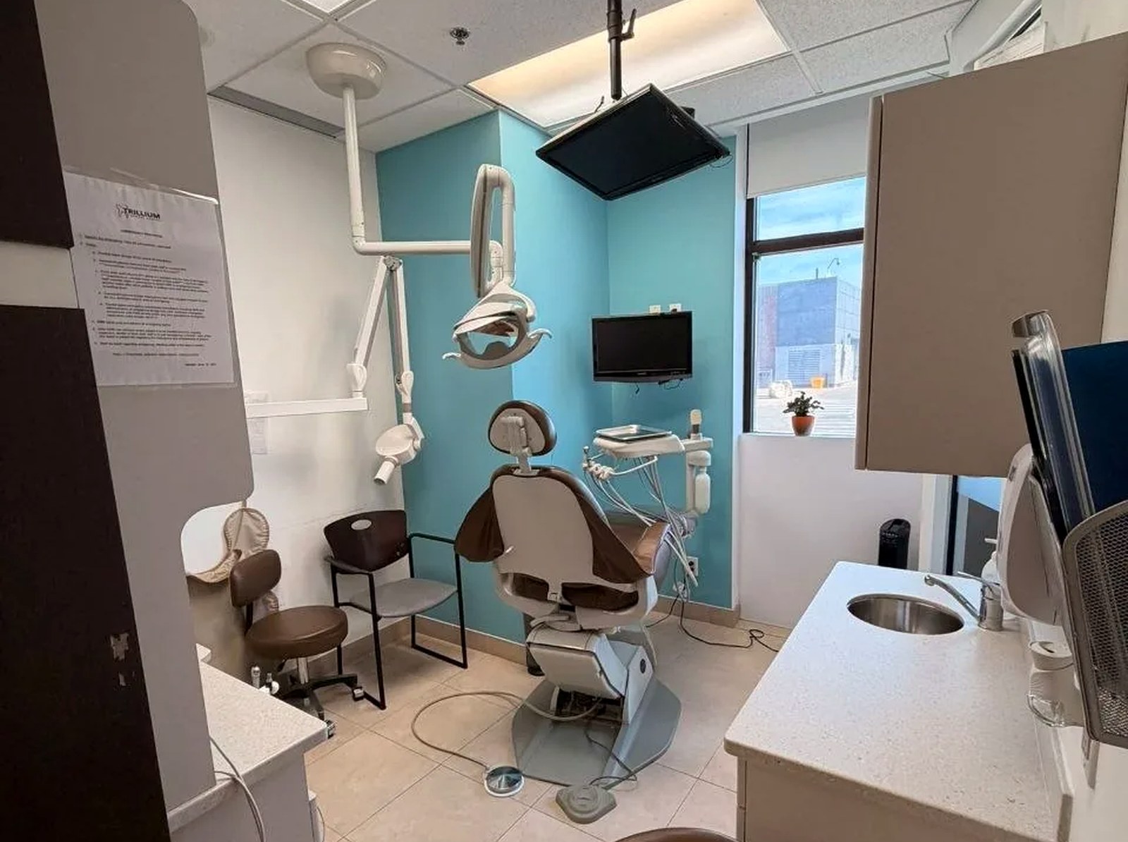 A real Trillium Dental Centre treatment room prepared for patient care